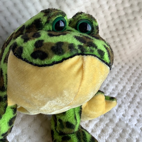 Ganz Webkinz Green and Yellow BullFrog Stuffed Animal Plush No Code - Picture 3 of 8